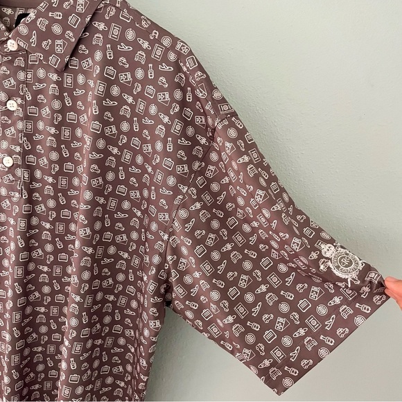 FootJoy Lisle Travel Print Collar Golf Polo grey white size extra large - Picture 6 of 10